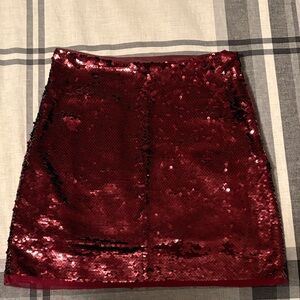 H&M Sparkling Red Sequin Mini Skirt